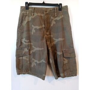 Levis Camo Cargo Shorts Mens 30 Green Woodland Camouflage Hiking Outdoor Camping